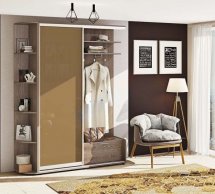 Прихожая-купе 1,4 м однодверная с цветным стеклом / 1.4 m odnodvernyy z kolorovym sklom Комфорт мебель