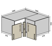 №83 Тумба верхняя угловая 100 Люкс RODOS