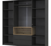 Шафа Дорос Дейл чотирьохдверна з нішею Антрацит/Дуб Евок 206 см