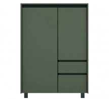 Комод REG2D1S1K 3-дверный с 1 ящиком Лаундж Зеленый димчастый / Черный