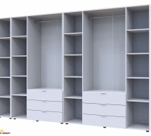 Шкаф Дорос Гелар белый с Этажеркой 7 дверной 309,4 см