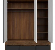 Шкаф SZF3D3S BRW Poland Ruso 3 дверный черный 179 см