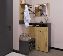 Модульний передпокій Сокме Селін Дуб артизан / Антрацит