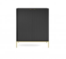 Комод высокий Черный/Золотые ножки K104 Nova