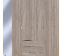 Шкаф для одежды Дорос Гелар дуб сонома 4-х дверный/Зеркало 194 см