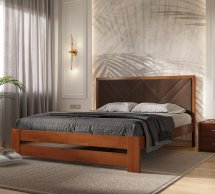 Ліжко дерев'яне з м'якою вставкою ArborDrev Симфонія Преміум Сосна / Бук