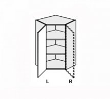 Секция верхняя правая УголВ 45° 650х650/900 1дв Миллениум WG