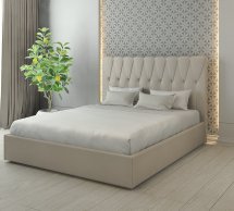 Кровать мягкая двуспальная Лев Лисабон с подьемным механизмом и нишей для белья