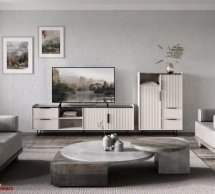 Тумба под ТВ RTV2D2S Фреско Кашемир / Темный мрамор