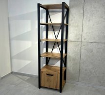 Стеллаж LOFT 600 1Д Дуб Сонома / Чёрный мат MebliRoMax