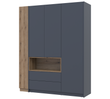 Шкаф для одежды с нишей и пеналом Дорос Дейл графит 3 дверный 178 см
