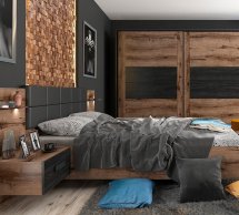 Модульна спальня Kassel/Кассель BRW Poland Дуб Монастері/Дуб Чорний
