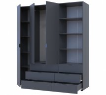 Шафа для одягу Дорос Гелар графіт 3-х дверна з пеналом 176,2 см
