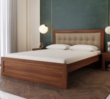Кровать деревянная с мягкой вставкой Лев Мадрид 50 массив Бук