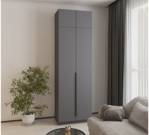 Шкаф Mebelstar Оскар двухдверный с антресолью Антрацит 80 см