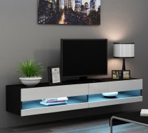 Тумба під ТВ Vigo/ Віго RTV180 Чорний мат/Білий глянець Cama Ширина 180 см