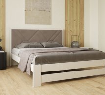 Кровать деревянная с мягкой вставкой ArborDrev Симфония Премиум Сосна / Бук Белый