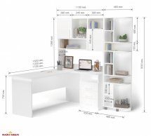 Стол угловой с надстройкой и эркером