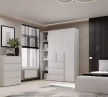 Шкаф распашной комбинированный трёхдверный Art In Head №8 Light, ширина 160 см