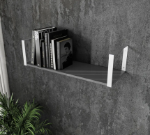 Полиця настінна антрацит/білий XS28