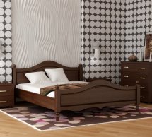 Ліжко двоспальне дерев'яне Явіто Лаванда Масив Вільха / Ясен / Дуб 