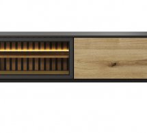 Тумба під ТВ Lang/Ланг RTV180 2D Чорний/Дуб евок Perfect Home Ширина 180 см