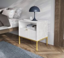 Тумба приліжкова Білий/Золоті ніжки S54 Nova