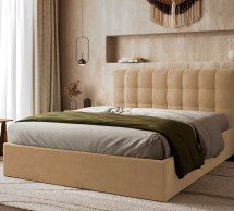 Кровать мягкая Виорина деко Tiramisu / Тирамису с подъемным механизмом и нишей для белья