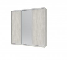 Шкаф-купе с зеркалом Дорос Сити Лайт белое дерево 3 дверный 225 см