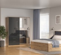 Модульная спальня Reymond/Реймонд Миромарк Дуб Артизан/Антрацит