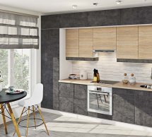 Кухня Хай-тек с текстурой комплект 3,78 х 0,6 м