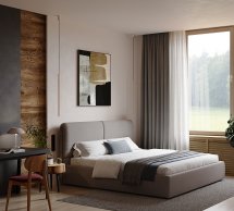 Ліжко м'яке двоспальне Woodsoft Catania II / Катанія II з підйомним механізмом та нішею для білизни