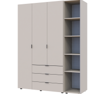 Шкаф Дорос Гелар кашемир с Этажеркой 3-х дверный 154,4 см