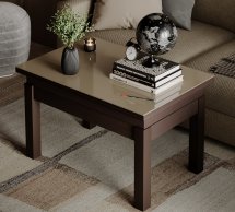 Стол-трансформер B-Fly Glass Венге/Венге ноги/Бежевое стекло