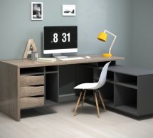 Комп'ютерний стіл Connect 1 Інтарсіо Правий/Лівий Дуб Сонома Трюфель/Антрацит 190 см