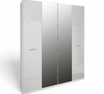 Шкаф 4Д с зеркалом Миромарк Белла 4 дверный белый 183 см