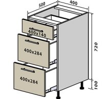 №9 Тумба нижня шухляди 40 Люкс RODOS