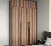 Шкаф Морели R-0016 Рамо 3 дверный дуб кверкус со штангой и полками 150см