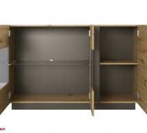 Комод з вітриною Арко / Arco 3D2W/138 Дуб Артизан/Графіт 