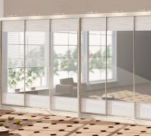 Шафа-купе Комфорт меблі Модель-1 бетон 6 дверна 520 см