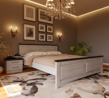 Кровать двуспальная деревянная ЧДК Майя NEW Щит Сосна