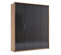 Шафа 4Д без дзеркала Міромарк Луна 4 дверна чорний 185 см