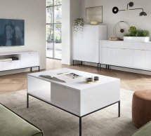 Модульна гостиная Белый/Черные ножки Nova