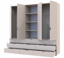 Шкаф для одежды Дорос Гелар кашемир 4-х дверный с пеналом 215 см