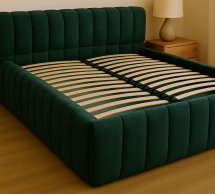 Ліжко м'яке Городок меблі Браун з підйомним механізмом та нішею для білизни