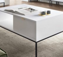 Стіл журнальний Білий/Чорні ніжки L104 Nova