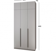 Шафа Mebelstar Оскар трьохдверна з антресоллю та шухлядами Сіра мишка 120 см