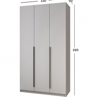 Шкаф Mebelstar Оскар трехдверный с ящиками Серая мышка 120 см