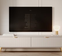 Тумба под ТВ Lante/Ланте RTV163 2D Бежевый золотые ножки Perfect Home Ширина 163 см