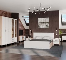 Модульна спальня Foks/Фокс Київський Стандарт Дуб сонома/Білий супермат